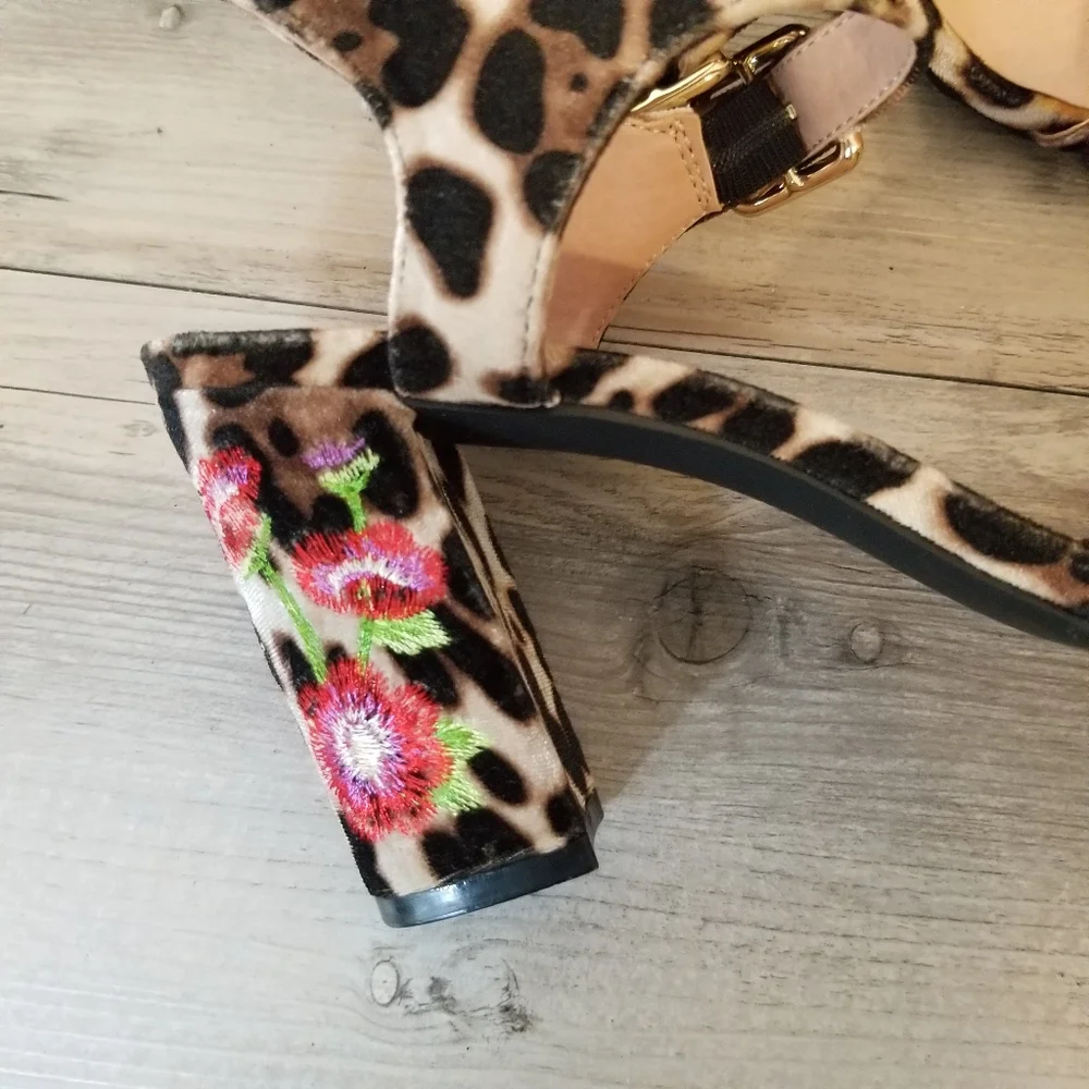 Madden Girl Animal Print Block Heel Sandals